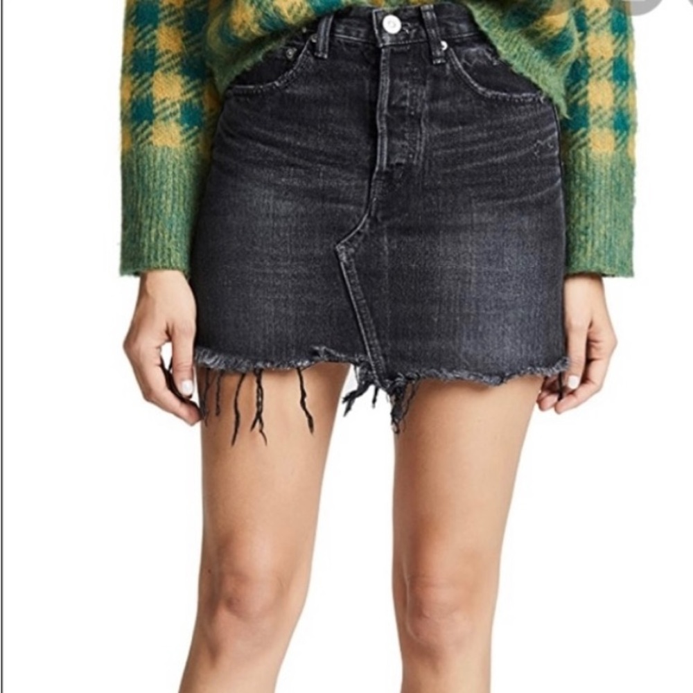 BNWT Moussy Vintage Allison Skirt in black denim sz 26